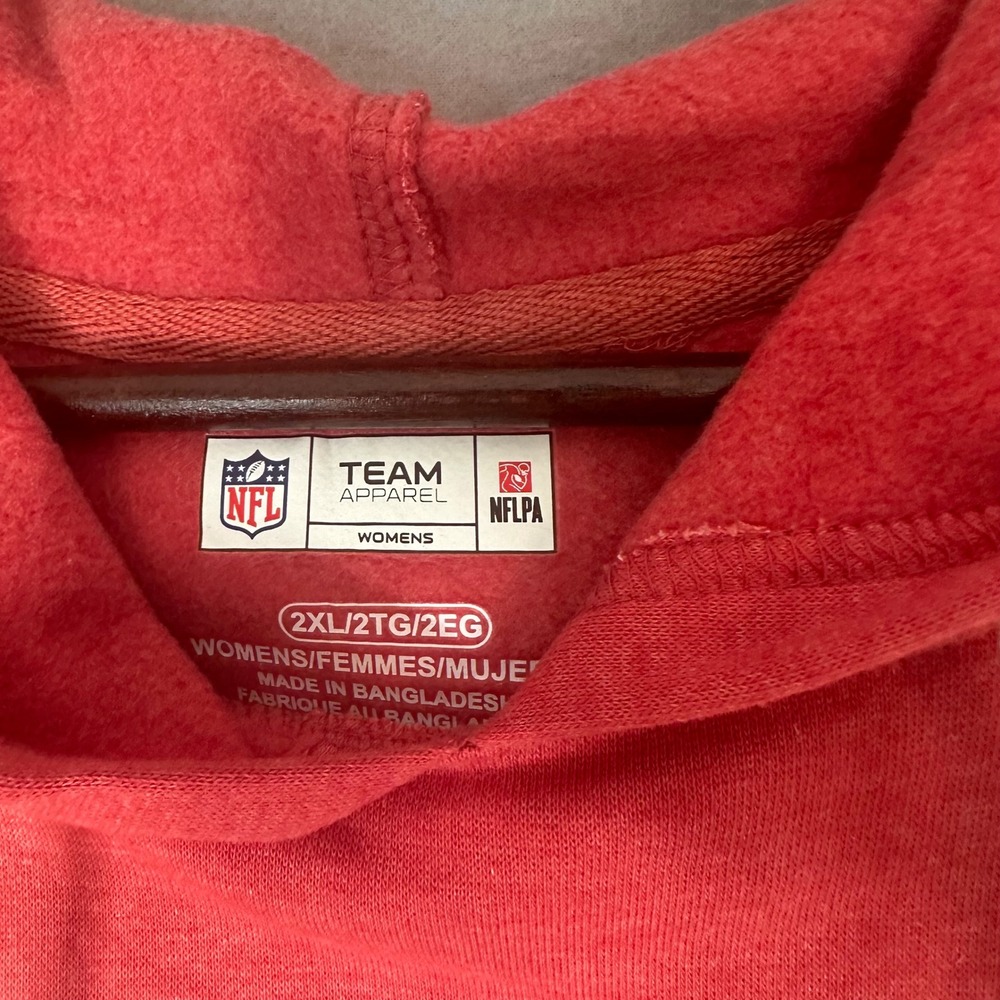 NFL Team Apparel Arizona Cardinals Womens 2XL Colorblock Hoodie Red Gray Fleece - Picture 4 of 11